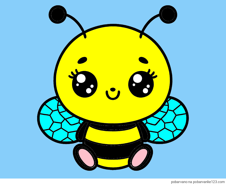 POBARVANA POBARVANKA - Otroška pobarvanka ljubke čebele