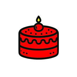 Pobarvana pobarvanka - Otroška pobarvanka majhne torte