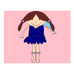 Pobarvana pobarvanka - Otroška pobarvanka nasmejane baletke