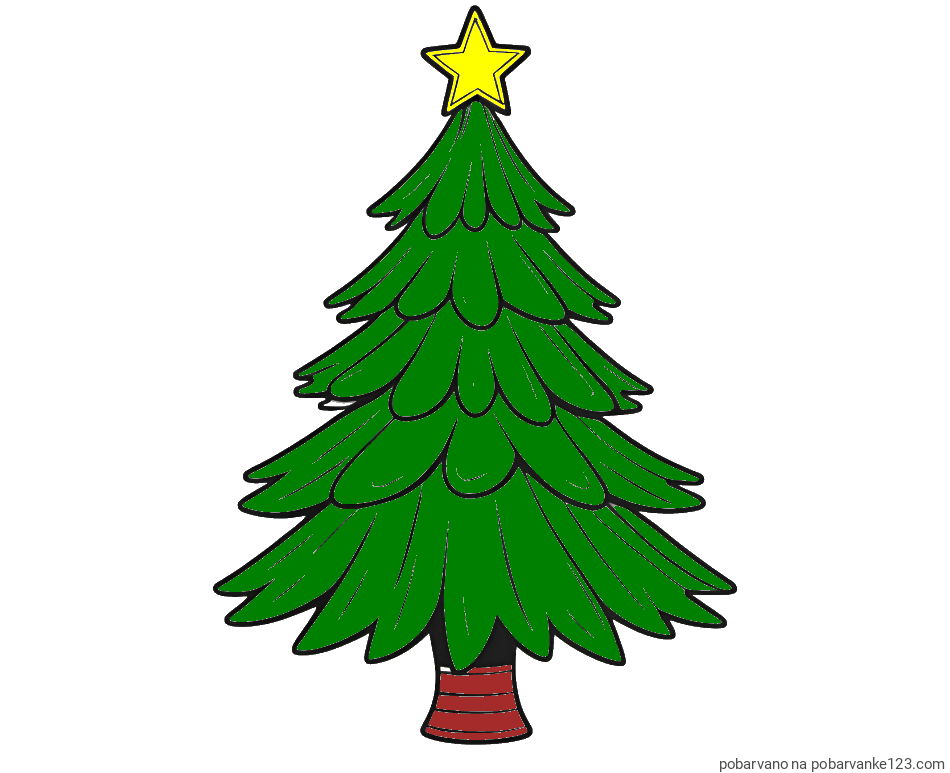 POBARVANA POBARVANKA - Pobarvanka božične smreke z zvezdo