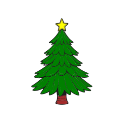 Pobarvana pobarvanka - Pobarvanka božične smreke z zvezdo