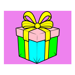 Pobarvana pobarvanka - Pobarvanka darilne škatle s pentljo