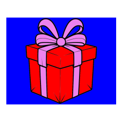 Pobarvana pobarvanka - Pobarvanka darilne škatle s pentljo