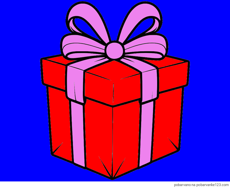 POBARVANA POBARVANKA - Pobarvanka darilne škatle s pentljo