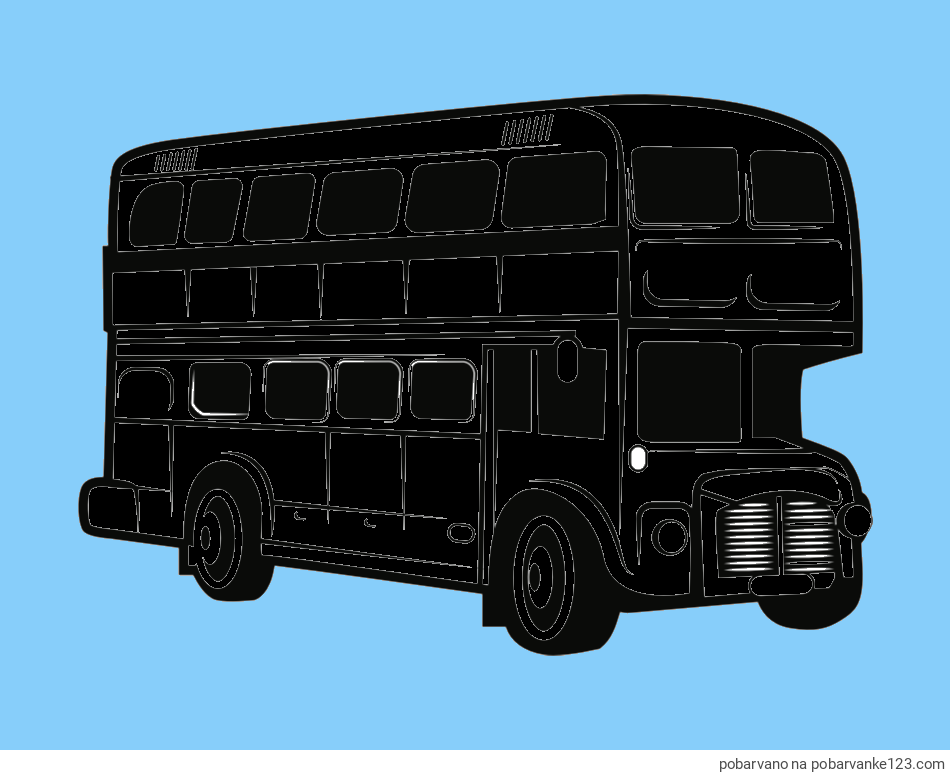 POBARVANA POBARVANKA - Pobarvanka dvonadstropnega avtobusa