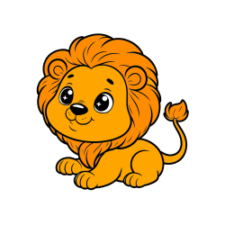 Pobarvana pobarvanka - Pobarvanka igrivega levčka