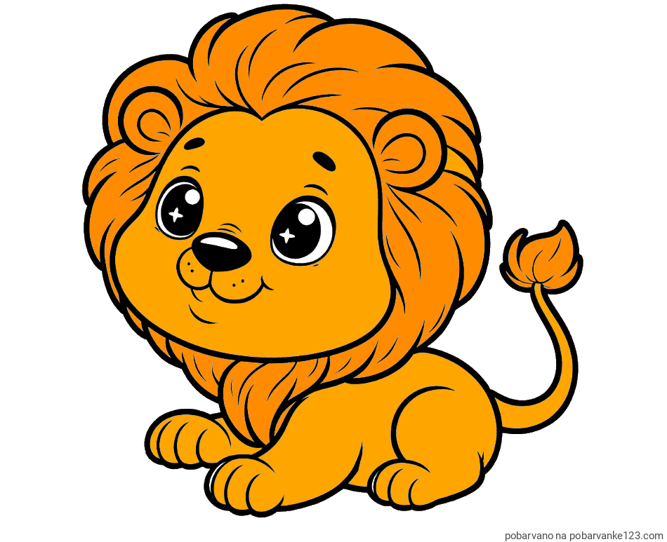 POBARVANA POBARVANKA - Pobarvanka igrivega levčka