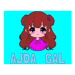 Pobarvana pobarvanka - Pobarvanka imena AJDA   GAL in pobarvanka prikupne punčke v anime slogu