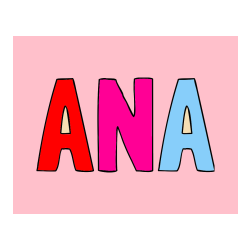 Pobarvana pobarvanka - Pobarvanka imena ANA