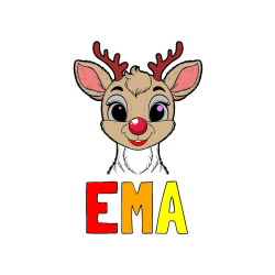 POBARVANA POBARVANKA - Pobarvanka imena EMA in otroška pobarvanka simpatičnega jelenčka Rudolfa