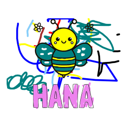POBARVANA POBARVANKA - Pobarvanka imena HANA in otroška pobarvanka čebele