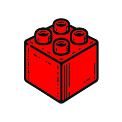 Pobarvana pobarvanka - Pobarvanka LEGO kocke