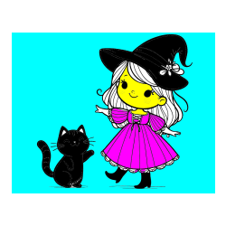 POBARVANA POBARVANKA - Pobarvanka ljubke čarovnice ter podrednega mačka