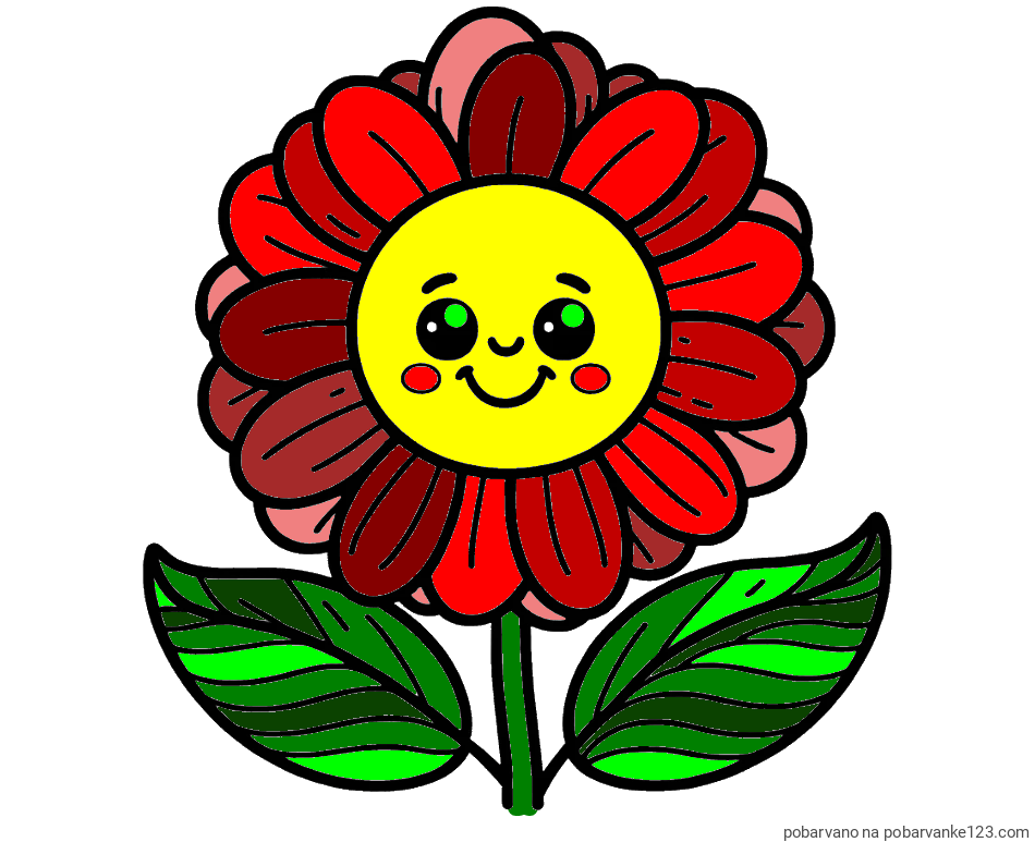 POBARVANA POBARVANKA - Pobarvanka ljubke in nasmejane rože