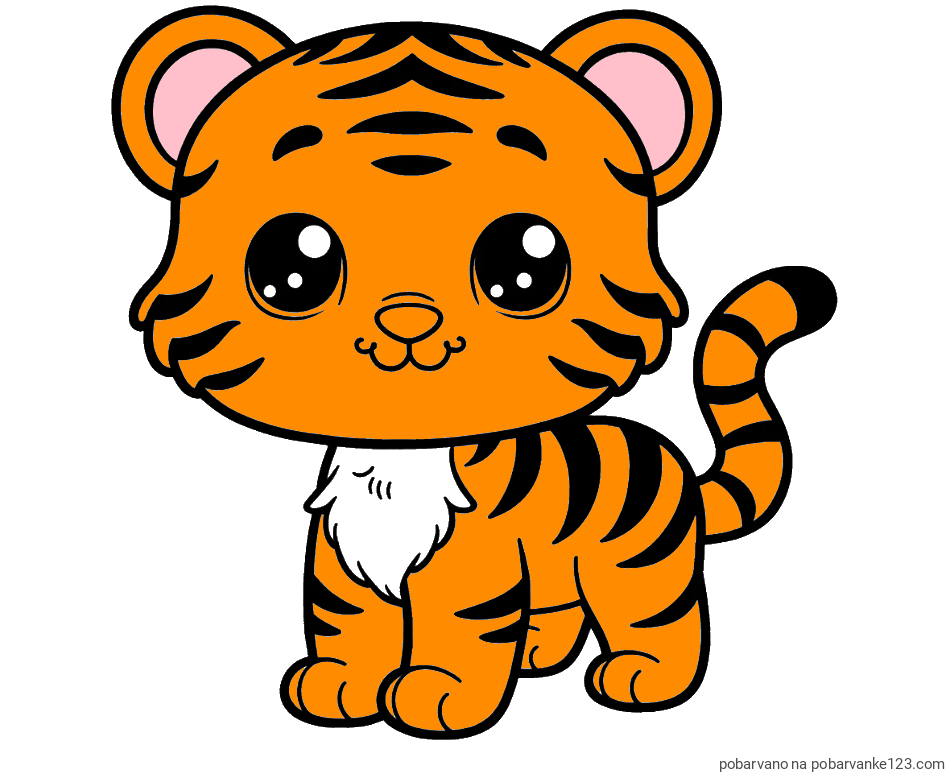 POBARVANA POBARVANKA - Pobarvanka ljubkega tigrčka