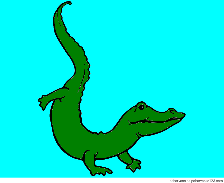 POBARVANA POBARVANKA - Pobarvanka majhnega krokodila
