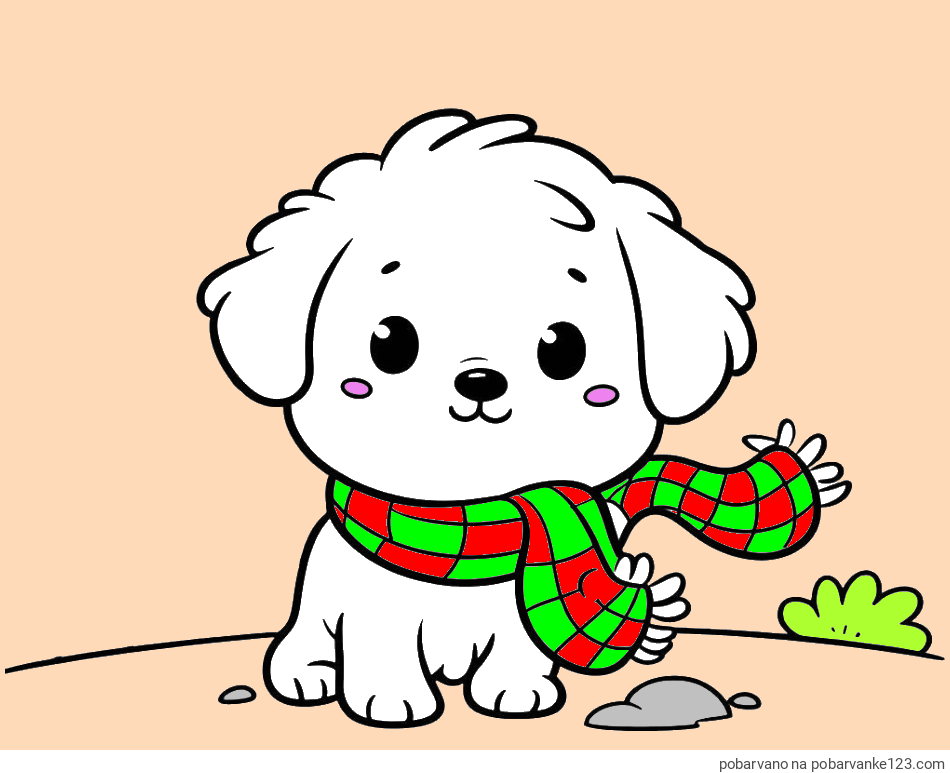 POBARVANA POBARVANKA - Pobarvanka prikupnega psička
