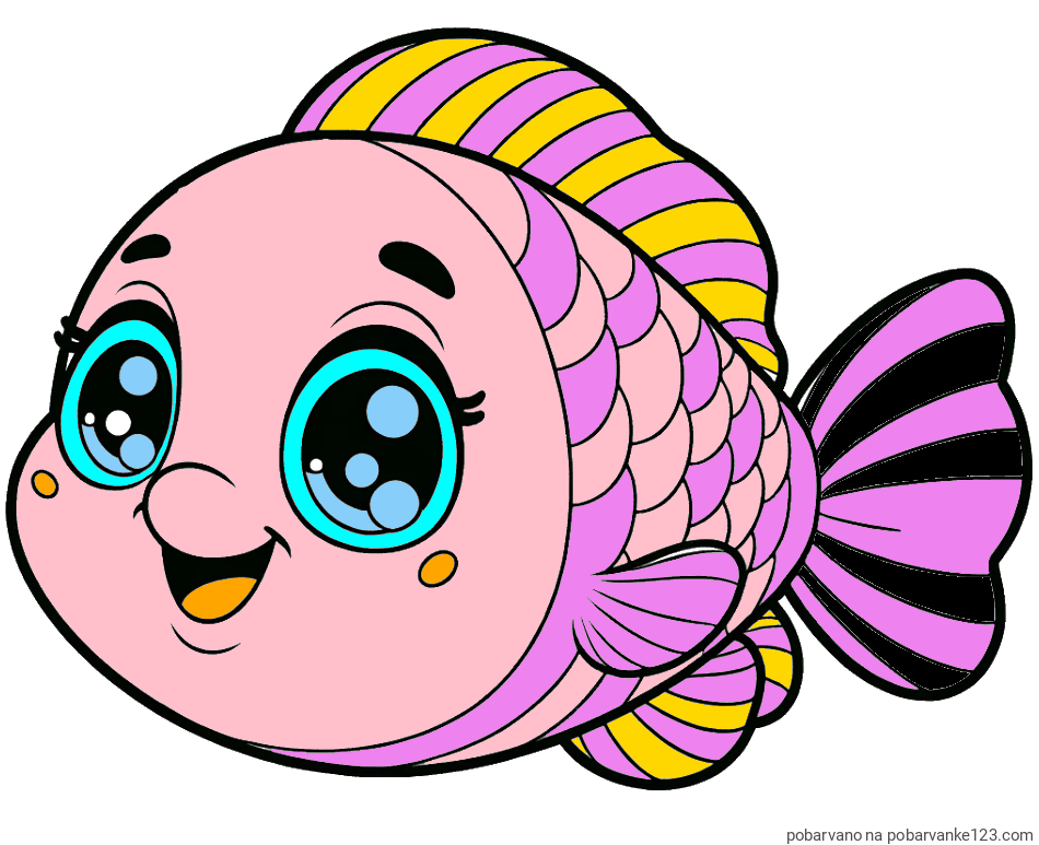 POBARVANA POBARVANKA - Pobarvanka prisrčne ribe