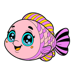 Pobarvana pobarvanka - Pobarvanka prisrčne ribe