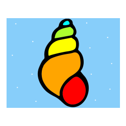 Pobarvana pobarvanka - Pobarvanka školjke morskega polžka