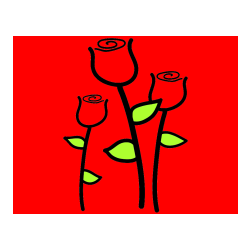 Pobarvana pobarvanka - Pobarvanka treh vrtnic