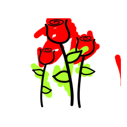 Pobarvana pobarvanka - Pobarvanka treh vrtnic