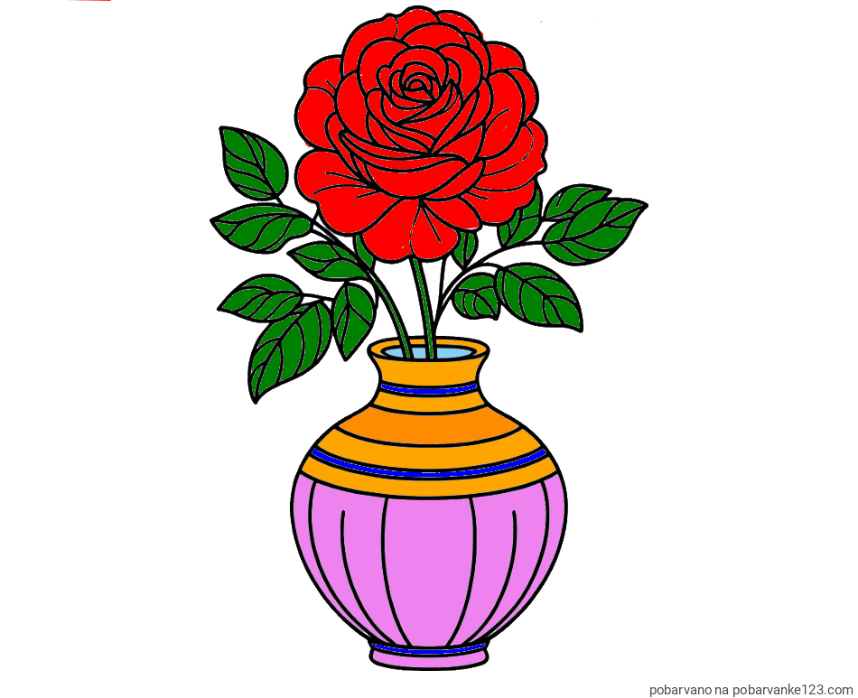 POBARVANA POBARVANKA - Pobarvanka vrtnice v vazi