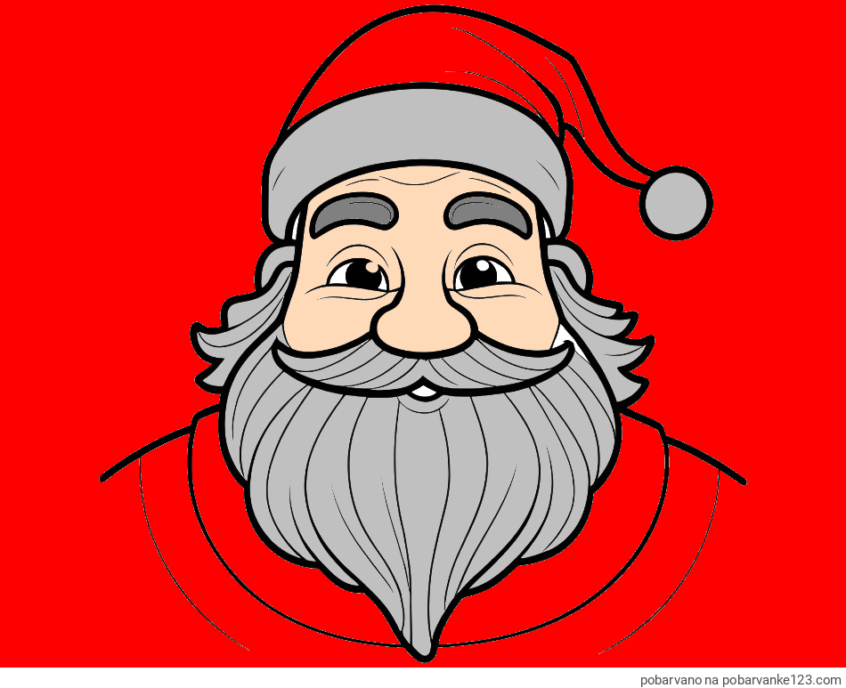 POBARVANA POBARVANKA - Preprosta otroška pobarvanka simpatičnega Božička