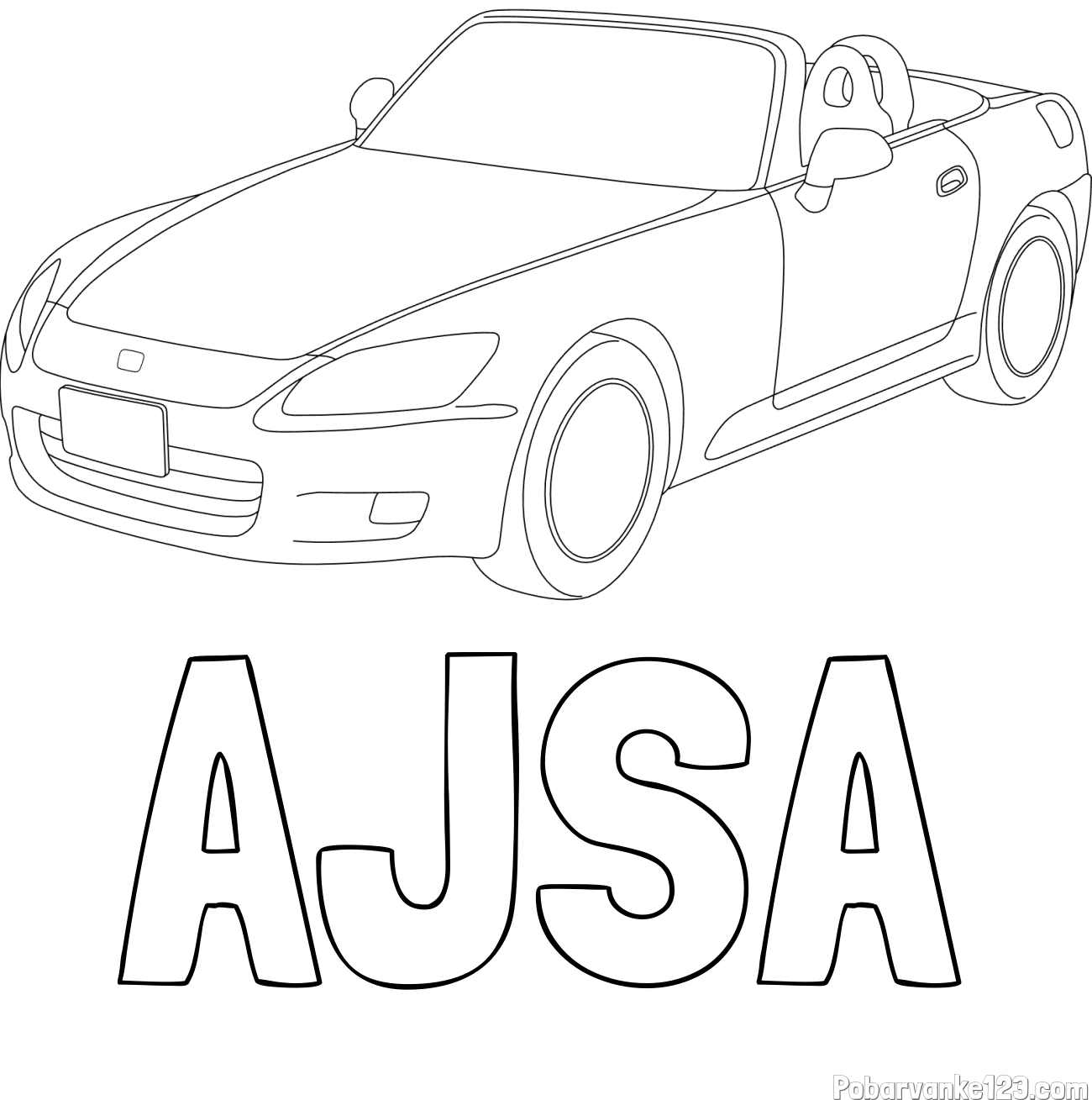 Pobarvanka imena AJŠA in pobarvanka avtomobila znamke Honda