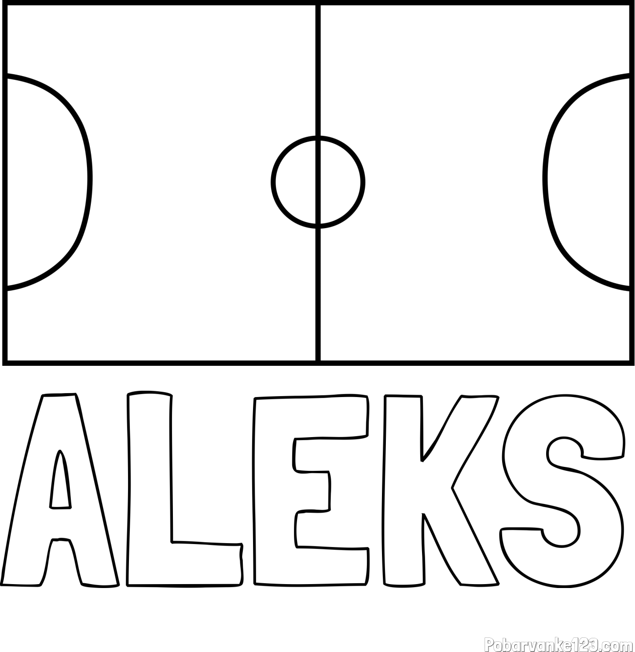 Pobarvanka imena ALEKS in pobarvanka nogometnega igrišča