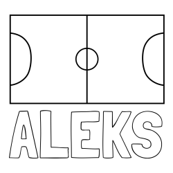 Online izdelana pobarvanka - Pobarvanka imena ALEKS in pobarvanka nogometnega igrišča