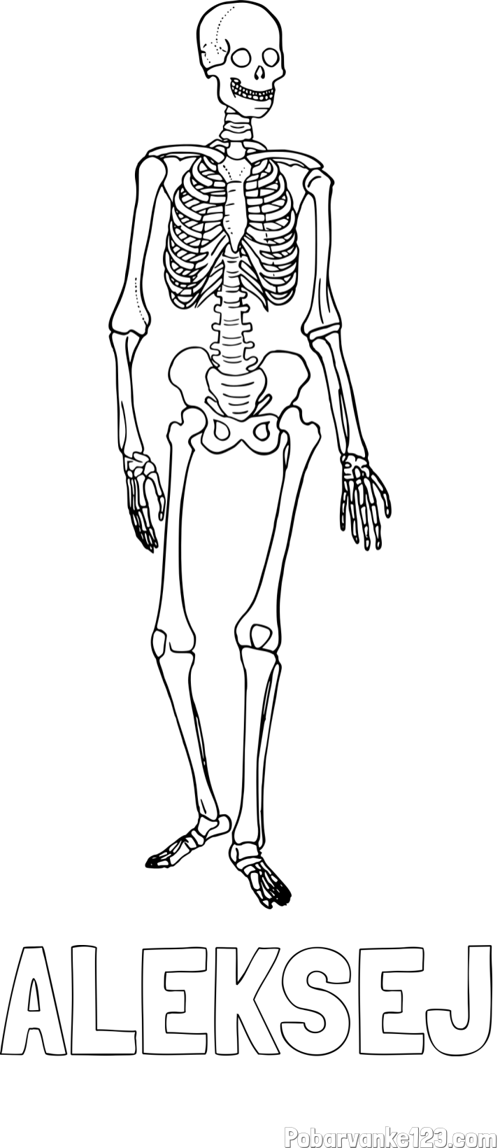 Pobarvanka imena ALEKSEJ in pobarvanka okostnjaka