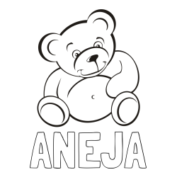 Online izdelana pobarvanka - Pobarvanka imena ANEJA in pobarvanka medvedka