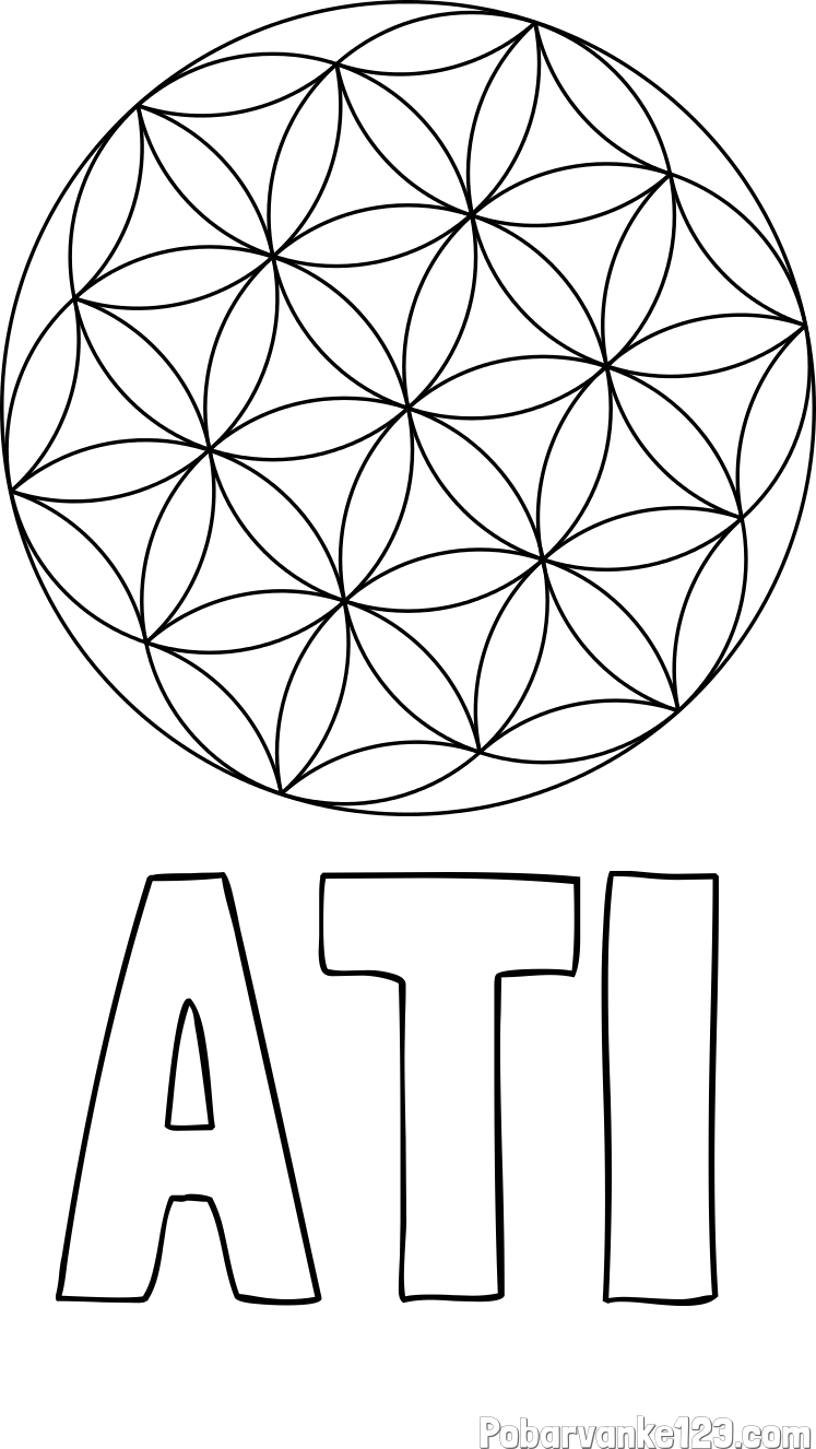 Pobarvanka imena ATI in mandale 2