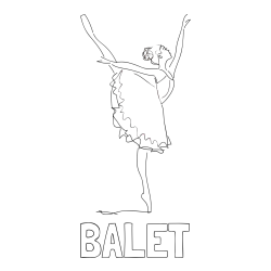 Online izdelana pobarvanka - Pobarvanka imena BALET in pobarvanka ljubke baletke