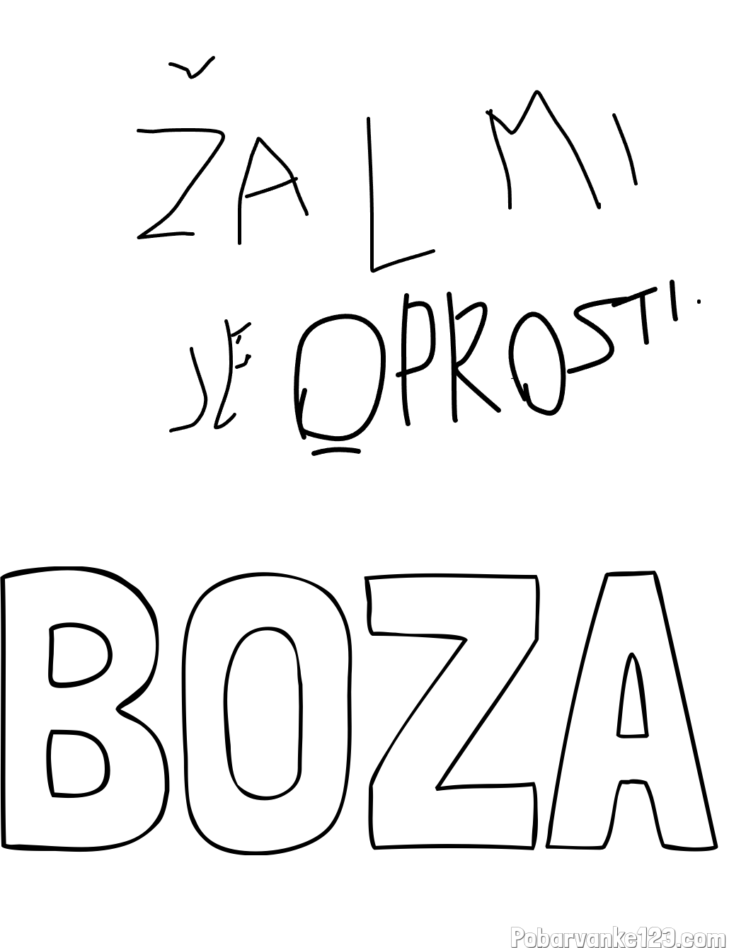 Pobarvanka imena BOŽA in žal mi je oprosti