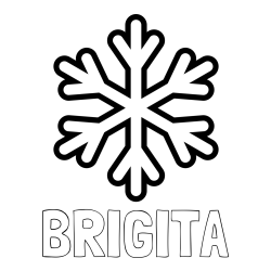 Online izdelana pobarvanka - Pobarvanka imena BRIGITA in pobarvanka enostavne snežinke