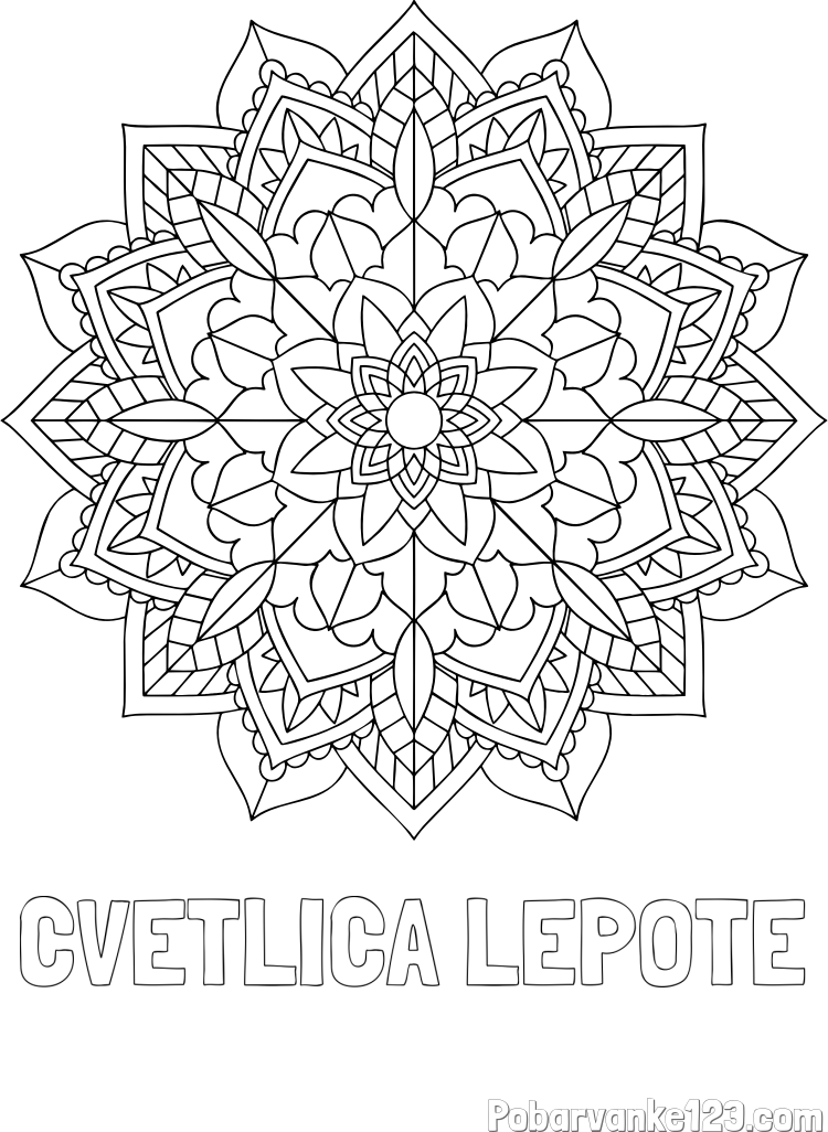 Pobarvanka imena CVETLICA LEPOTE in Čudovita pobarvanka mendale