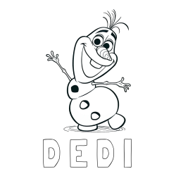 Online izdelana pobarvanka - Pobarvanka imena D E D I in pobarvanka Olaf
