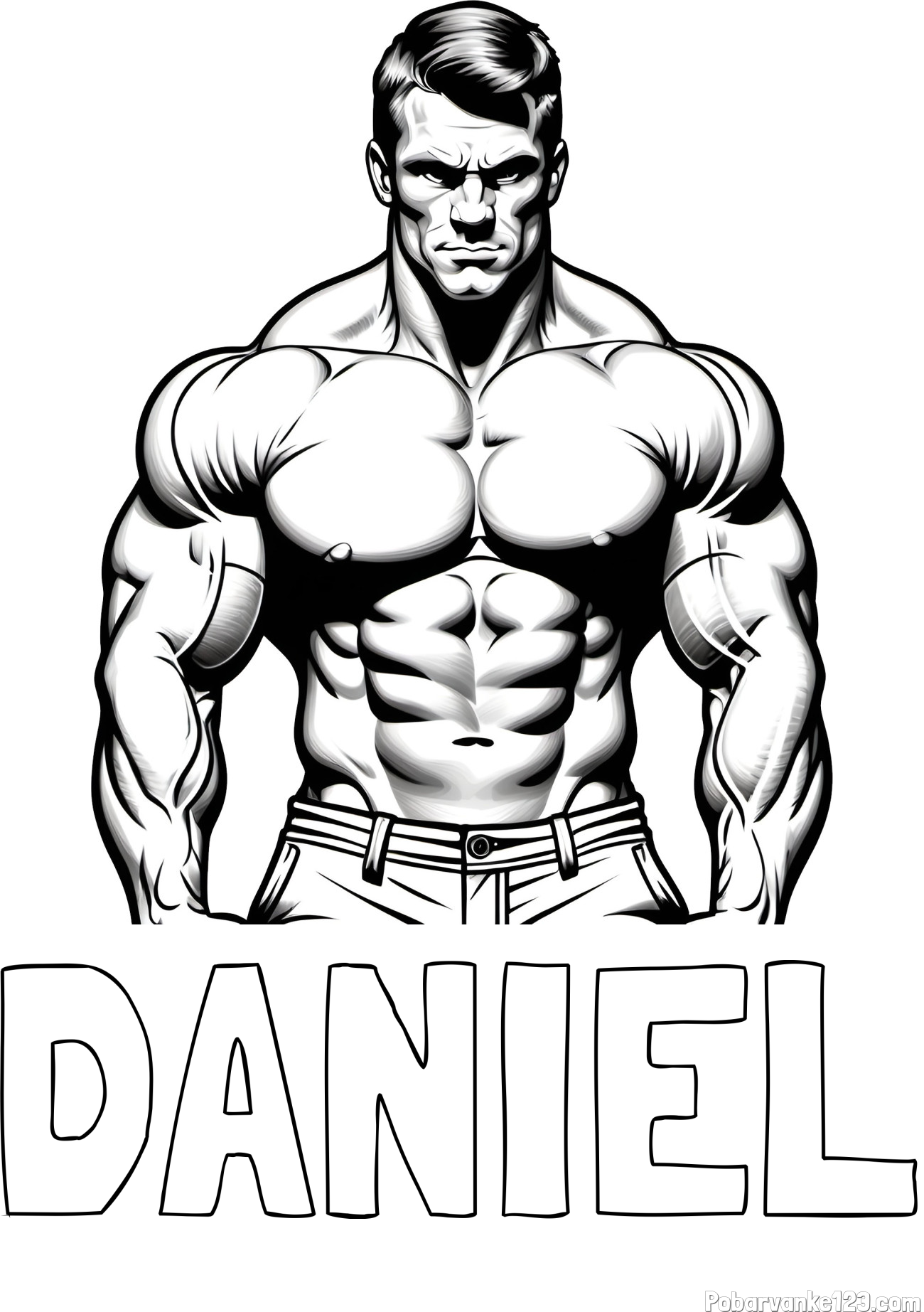 Pobarvanka imena DANIEL in pobarvanka bodybuilder-ja