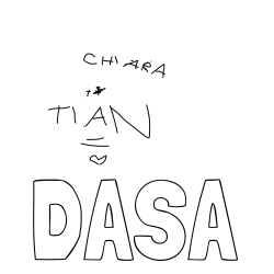 Online izdelana pobarvanka - Pobarvanka imena DAŠA in ljubeyen