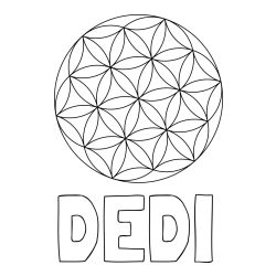 Online izdelana pobarvanka - Pobarvanka imena DEDI in mandale 2