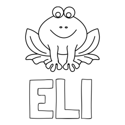 Online izdelana pobarvanka - Pobarvanka imena ELI in pobarvanka nasmejane žabe