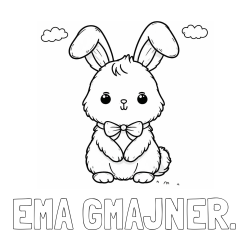 Online izdelana pobarvanka - Pobarvanka imena EMA GMAJNER. in pobarvanka prikupnega zajčka
