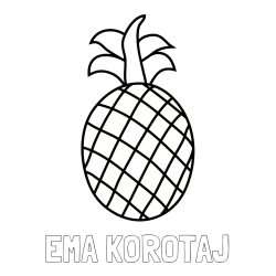 Online izdelana pobarvanka - Pobarvanka imena EMA KOROTAJ in pobarvanka ananasa