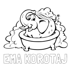 Online izdelana pobarvanka - Pobarvanka imena EMA KOROTAJ in pobarvanka nasmejanega slončka