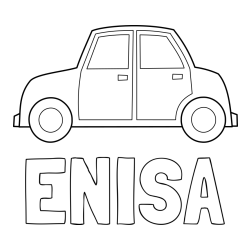 Online izdelana pobarvanka - Pobarvanka imena ENISA in pobarvanka avta