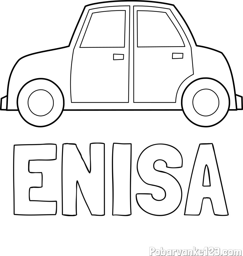 Pobarvanka imena ENISA in pobarvanka avta