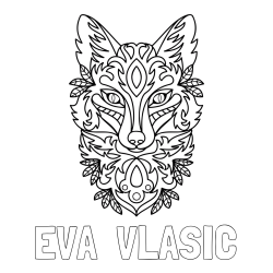 Online izdelana pobarvanka - Pobarvanka imena EVA  VLAŠIČ in pobarvanka volka - mandale