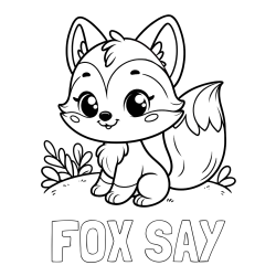 Online izdelana pobarvanka - Pobarvanka imena FOX SAY in pobarvanka lisičke